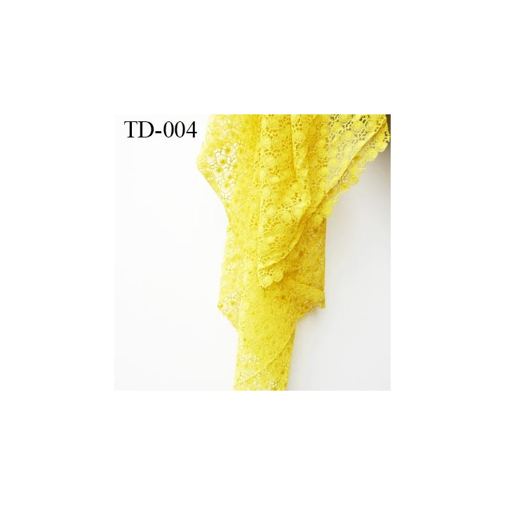 dentelle brodé couleur anis très haut de gamme largeur 130 cm   prix pour 10 centimètres