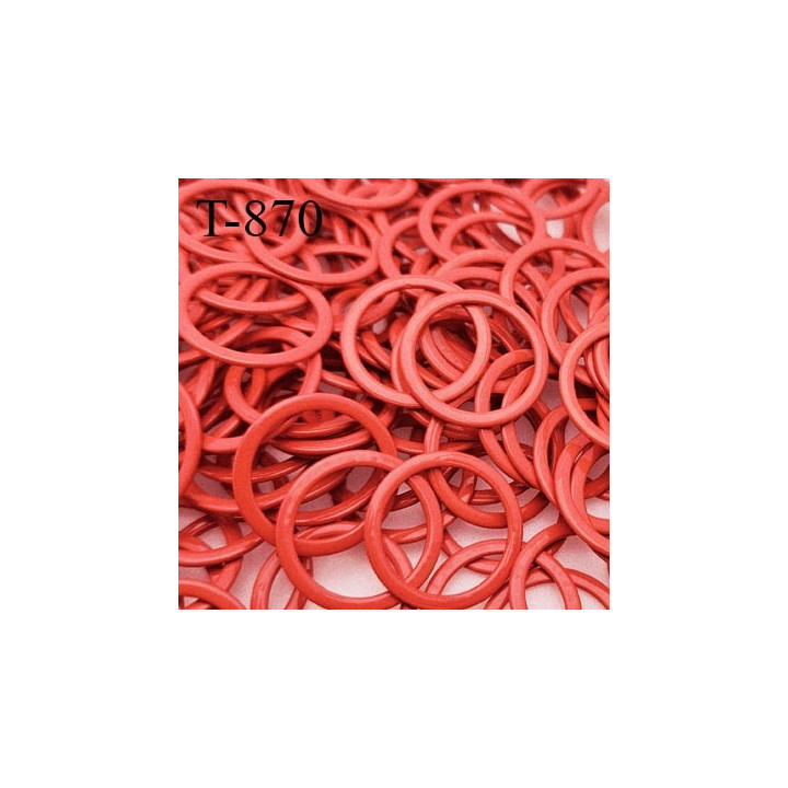 anneau 16 mm réglage bretelle soutien gorge métal laqué corail rouge largeur intérieur 16 mm  extérieur 20 mm