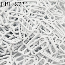 Boucle de réglage 12 mm  réglette métal laqué blanc brillant pour soutien gorge largeur intérieur 12 mm  haut de gamme