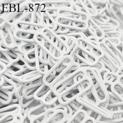 Boucle de réglage 12 mm réglette métal laqué blanc brillant pour soutien gorge largeur intérieur 12 mm haut de gamme