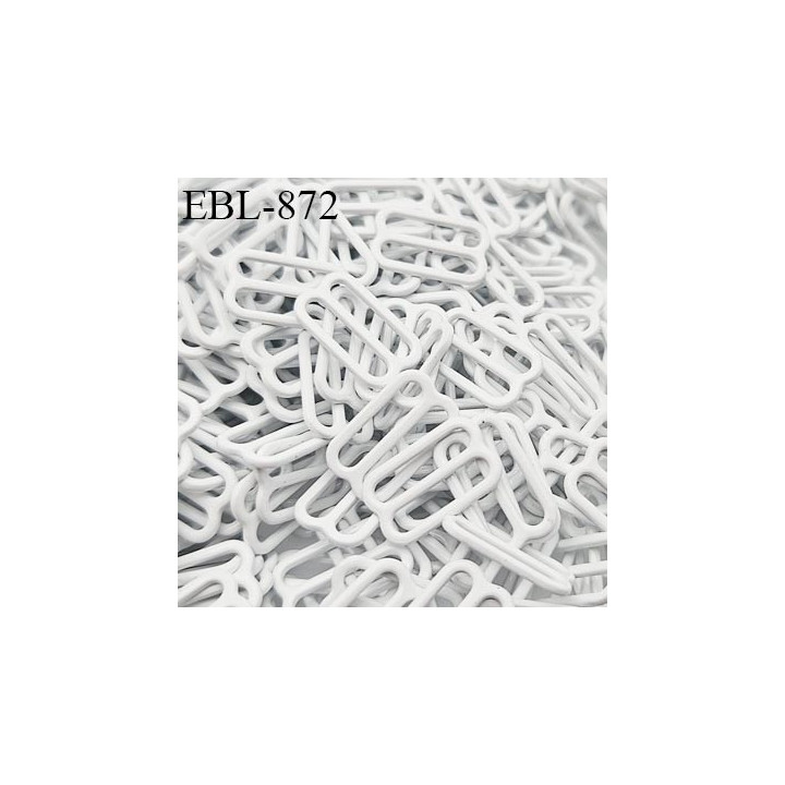 Boucle de réglage 12 mm  réglette métal laqué blanc brillant pour soutien gorge largeur intérieur 12 mm  haut de gamme