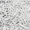 Boucle de réglage 12 mm réglette métal laqué blanc brillant pour soutien gorge largeur intérieur 12 mm haut de gamme