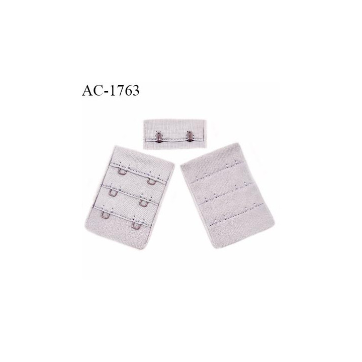 Agrafe 38 mm attache SG haut de gamme couleur parme gris 3 rangées 2 crochets largeur 38 mm hauteur 55 mm prix à l'unité
