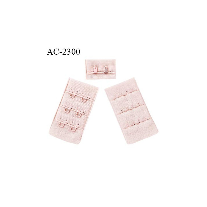 Agrafe 30 mm attache SG haut de gamme couleur rose pâle 3 rangées 2 crochets prix au mètre