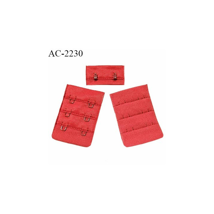 Agrafe 38 mm attache SG haut de gamme couleur rouge 3 rangées 2 crochets largeur 38 mm hauteur 55 mm prix à la pièce