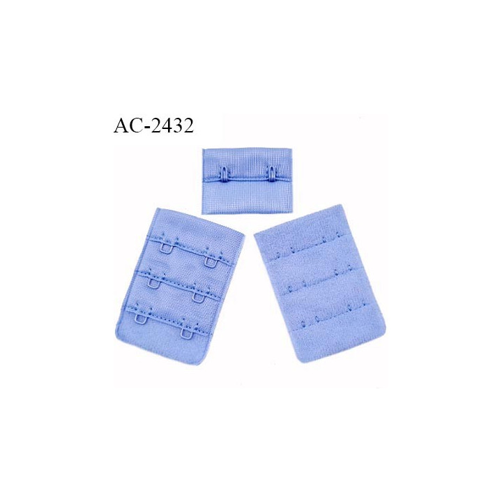 Agrafe 38 mm attache SG haut de gamme couleur bleu provence 3 rangées 2 crochets largeur 38 mm hauteur 57 mm prix à la pièce