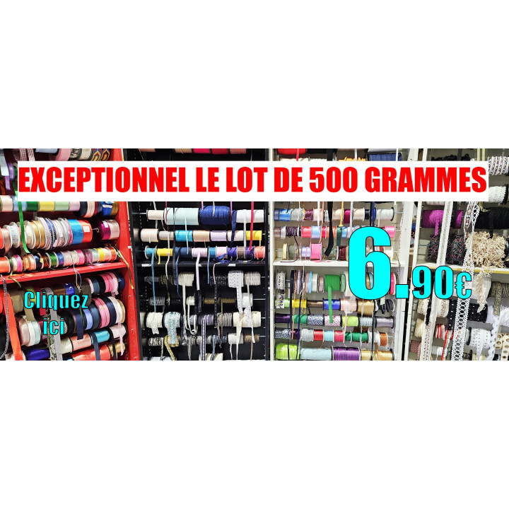 Le lot 500 grammes de galon rubannerie bel assortiment  trop beau