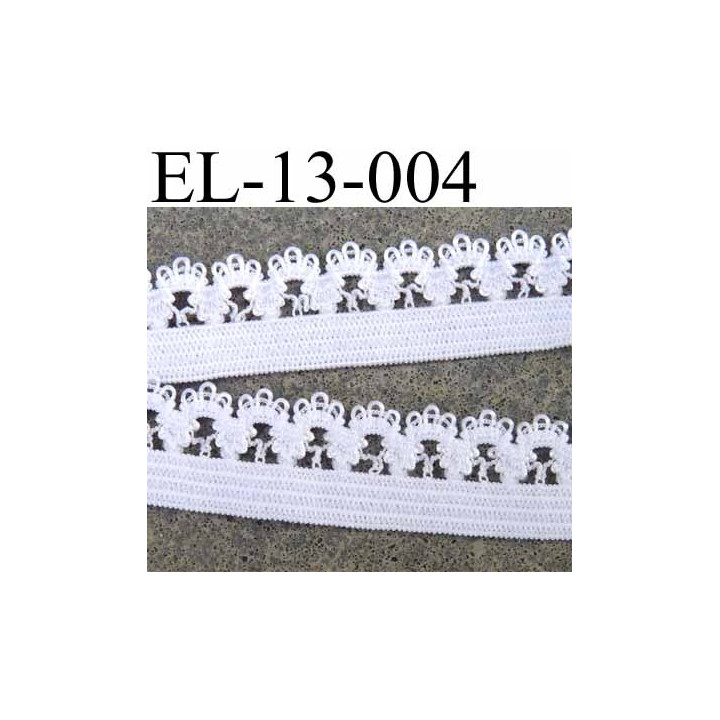 élastique picot dentelle plat largeur 13 mm couleur blanc largeur de bande 6 mm largeur de dentelle boucle 7 mm très beau
