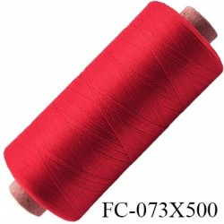 bobine de fil mousse polyester couleur rouge longueur 500 mètres largeur de la bobine 5.5 cm fabriqué en France