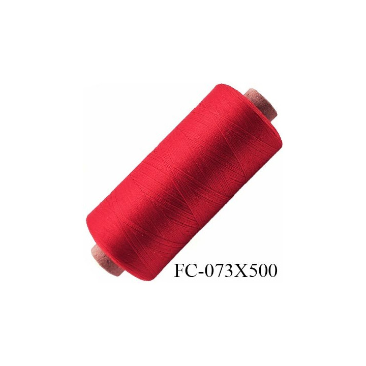 bobine de fil mousse polyester couleur rouge longueur 500 mètres largeur de la bobine 5.5 cm fabriqué en France