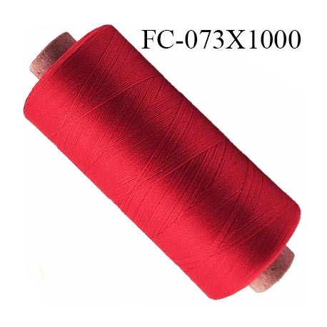 bobine de fil mousse polyester couleur rouge longueur 500 mètres largeur de la bobine 5.5 cm fabriqué en France