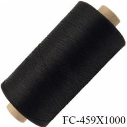 Bobine 1000 m de fil mousse polyester texturé fil n° 110 couleur noir bobine longueur de 1000  mètres bobiné en France