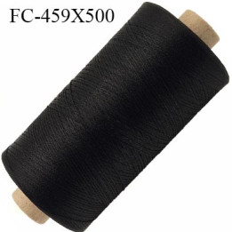Bobine 500 m de fil mousse polyester texturé fil n° 110 couleur noir bobine longueur de 500  mètres bobiné en France