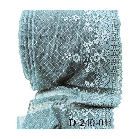Dentelle 23 cm très haut de gamme extensible largeur 23 cm couleur bleu glacier très belle prix pour un mètre