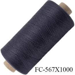 Bobine de 1000 mètres fil mousse polyester  fil n° 110 couleur gris bleu anthracite bobine de 1000 mètres bobiné en France