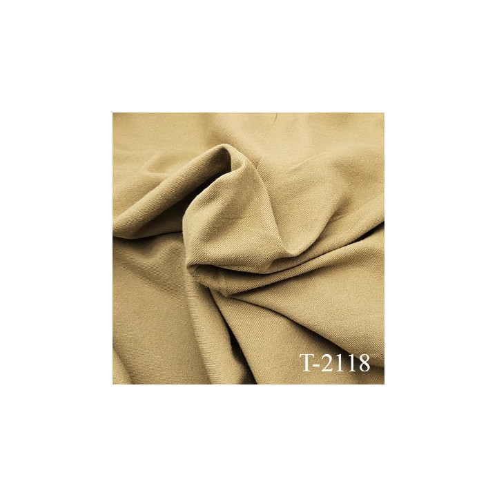 Tissu  vêtement habillement synthétique beige haut de gamme très doux largeur 140 cm poids m2 385 grs prix au mètre