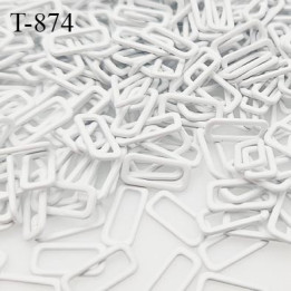 Boucle de réglage 10 mm  réglette métal laqué blanc brillant pour soutien gorge largeur intérieur 10 mm haut de gamme