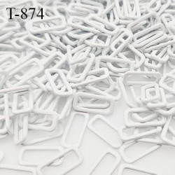 Boucle de réglage 10 mm réglette métal laqué blanc brillant pour soutien gorge largeur intérieur 10 mm haut de gamme