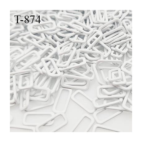 Boucle de réglage 10 mm réglette métal laqué blanc brillant pour soutien gorge largeur intérieur 10 mm haut de gamme