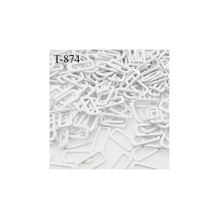 Boucle de réglage 10 mm  réglette métal laqué blanc brillant pour soutien gorge largeur intérieur 10 mm haut de gamme