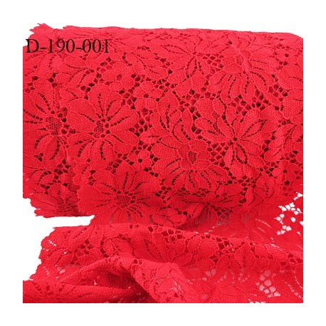 Dentelle 19 cm extensible dans la longueur style coton haut de gamme couleur rouge très belle largeur 15 cm prix pour un mètre