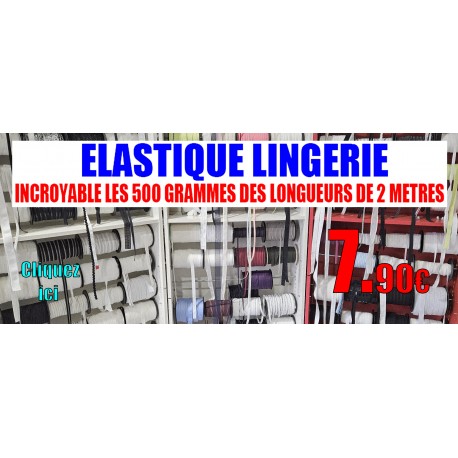 Le lot 500 grammes d'élastique lingerie bel assortiment trop beau