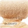 Dentelle 22 cm lycra brodée extensible très haut de gamme largeur 22 cm couleur saumon clair prix au mètre