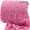 Dentelle 19 cm extensible dans la longueur style coton haut de gamme couleur rose très belle largeur 15 cm prix pour un mètre