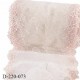 Dentelle 22 cm non extensible très haut de gamme largeur 22 cm couleur écru et rose prix au mètre