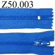 fermeture 50 cm bleu non séparable zip nylon
