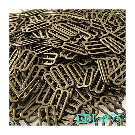 Boucle de réglage 20 mm en métal laqué couleur vert kaki pour lingerie largeur intérieur 20 mm haut de gamme