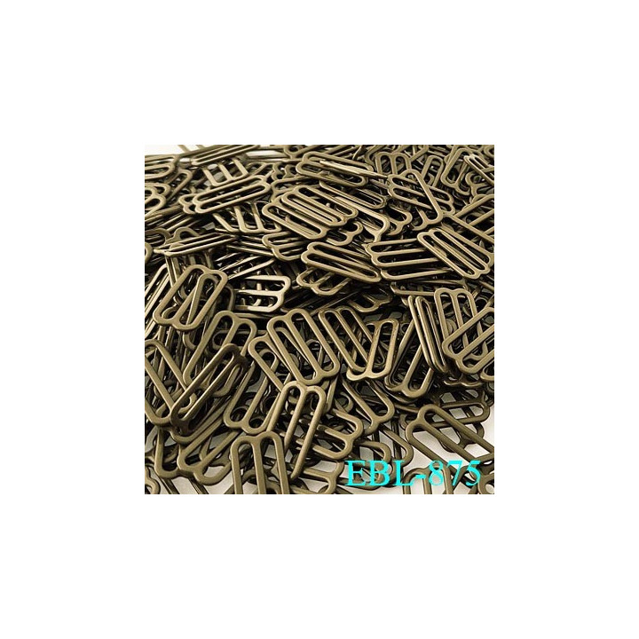 Boucle de réglage 20 mm en métal laqué couleur vert kaki pour lingerie largeur intérieur 20 mm  haut de gamme