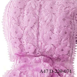 Dentelle 22 cm extensible largeur 22 cm couleur lilas prix au mètre