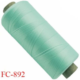 Bobine 1000 m fil mousse polyamide n°120 couleur vert lagon longueur 1000 mètres  bobiné en France