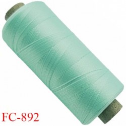 Bobine 1000 m fil mousse polyamide n°120 couleur vert lagon longueur 1000 mètres bobiné en France