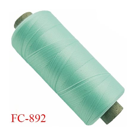 Bobine 1000 m fil mousse polyamide n°120 couleur vert lagon longueur 1000 mètres bobiné en France
