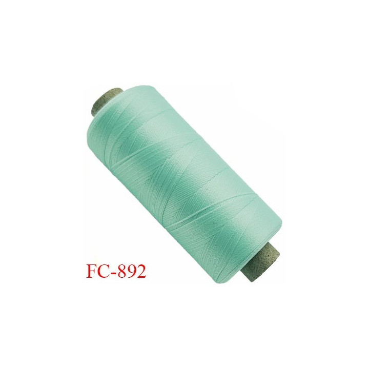 Bobine 1000 m fil mousse polyamide n°120 couleur vert lagon longueur 1000 mètres  bobiné en France