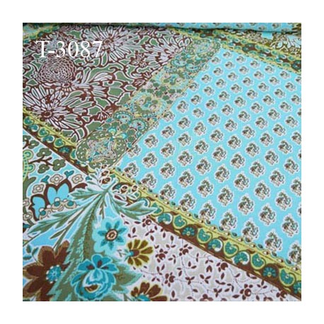 Tissus synthétique multicolor style mousseline très beau très léger 65 grs m2 prix pour 10 cm de longueur et 152 cm de largeur