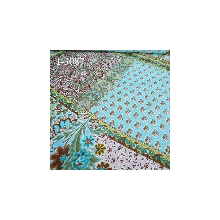 Tissus synthétique multicolor style mousseline très beau très léger 65 grs  m2 prix pour 10 cm de longueur et 152 cm de largeur
