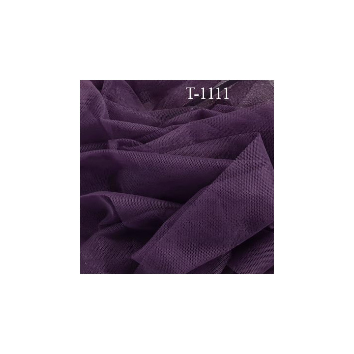 Marquisette tulle spécial lingerie haut gamme couleur prune violet largeur 140 cm prix pour 10 cm 100 % polyamide