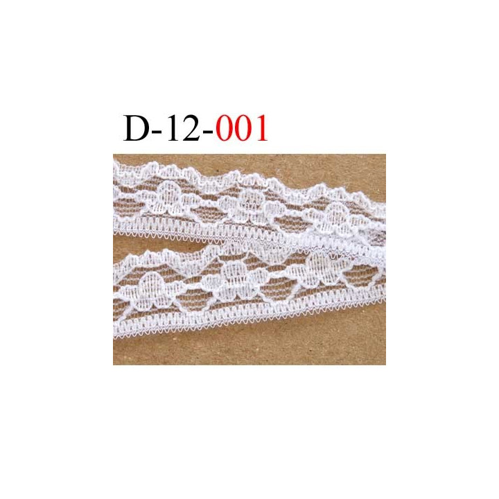 dentelle galon ruban largeur 12 mm couleur blanc vendu au mètre