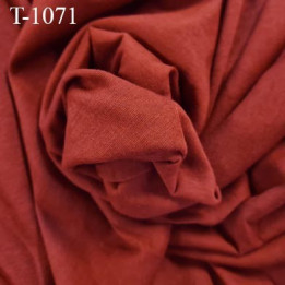 Tissu coton jersey lingerie fond de culotte bordeaux rouille largeur 135 cm poids m2 100 gr  prix 10 cm de long par 135 cm