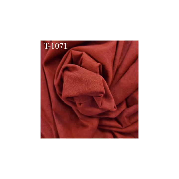 Tissu coton jersey lingerie fond de culotte bordeaux rouille largeur 135 cm poids m2 100 gr  prix 10 cm de long par 135 cm