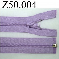 fermeture zip séparable 50 cm mauve violet lilas zip nylon largeur du zip 6.5 mm 