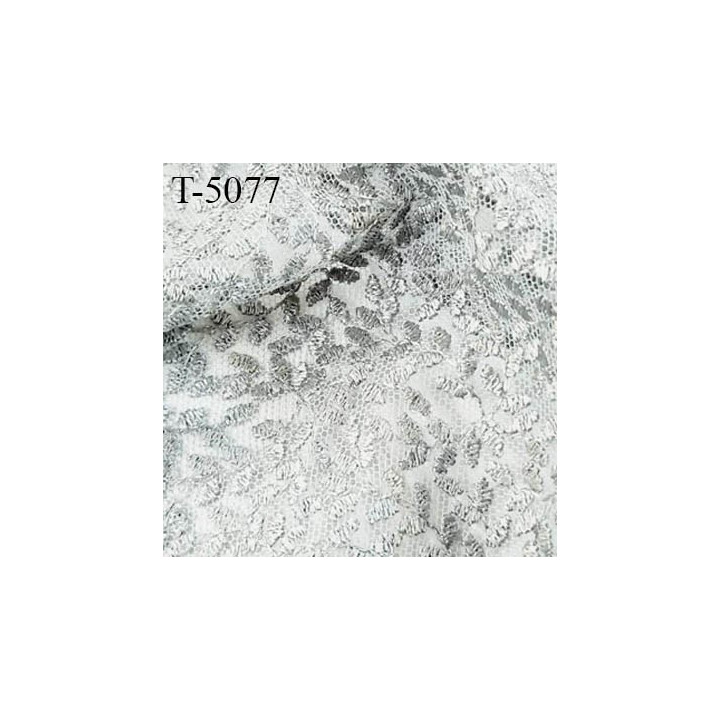 Dentelle brodé sur tule souple couleur gris argent  haut de gamme trop belle largeur 130 cm  prix pour 10 centimètres