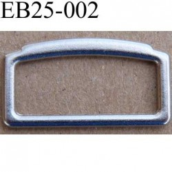 Boucle etrier rectangle métal chromé argenté largeur extérieur 2.5 cm intérieur 2.1 cm idéal pour sangle de 2 cm hauteur 13 mm