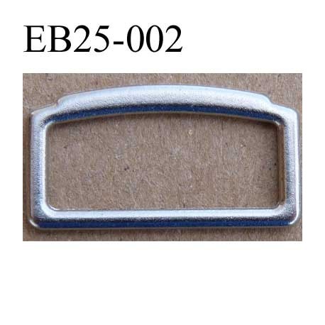 Boucle etrier rectangle en métal chromé argenté largeur extérieur 2.5 cm intérieur 2.1 cm idéal pour sangle 2 cm hauteur 13 mm