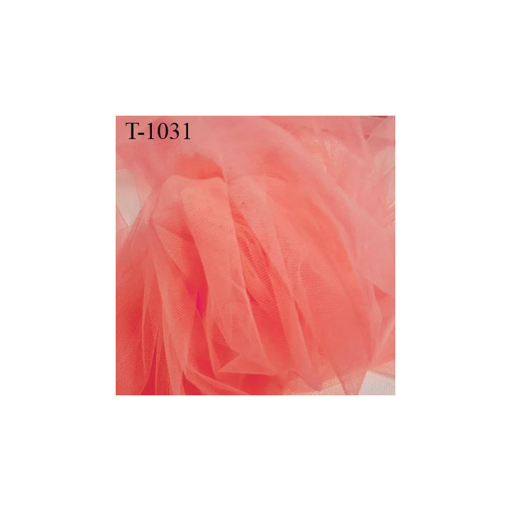 Marquisette tulle spécial lingerie haut de gamme couleur rose corail clair largeur 155 cm prix pour 10 cm 100 % polyamide
