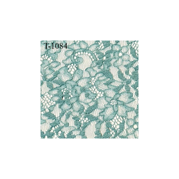 Dentelle brodée couleur vert sur tulle extensible dans les deux sens haut de gamme largeur 120 cm prix pour 10 cm de long