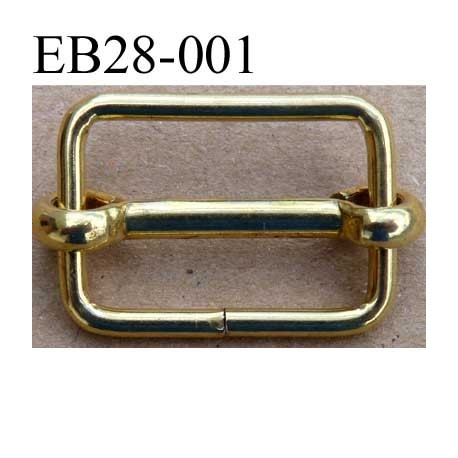 Boucle etrier rectangle coulissant métal chromé doré largeur extérieur 2.8 cm largeur intérieur 2.3 cm hauteur 2 cm